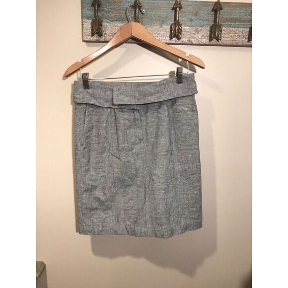 Anthropologie Cordelia Fold Over Skirt Static Print Pockets Sz 2 Black White - Picture 4 of 8